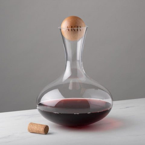 Buy Personalized Large Wine Decanter with Rubber Wood Stopper 67 oz.