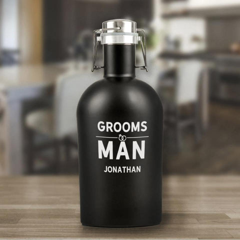 Buy Personalized Groomsmen Matte Black Beer Growler