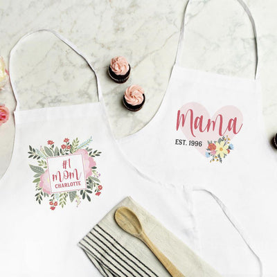 Personalized Mommy and Me Embroidered Aprons – Life Has Just Begun