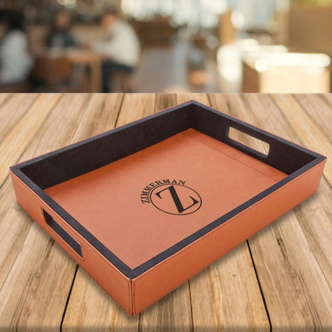 Buy Personalized Rawhide Vegan Leather Serving Tray