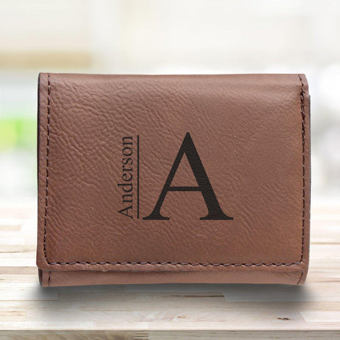 Buy Men's Vegan Leather Trifold Personalized Wallet - Rustic