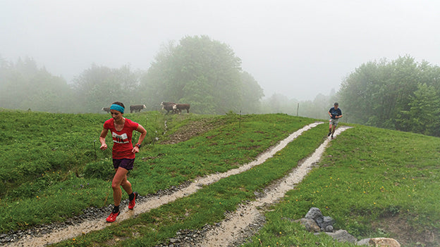 You can run in any weather – skin is waterproof – but make sure you've got a jumper waiting for you at the summit finish. © Robbie Britton