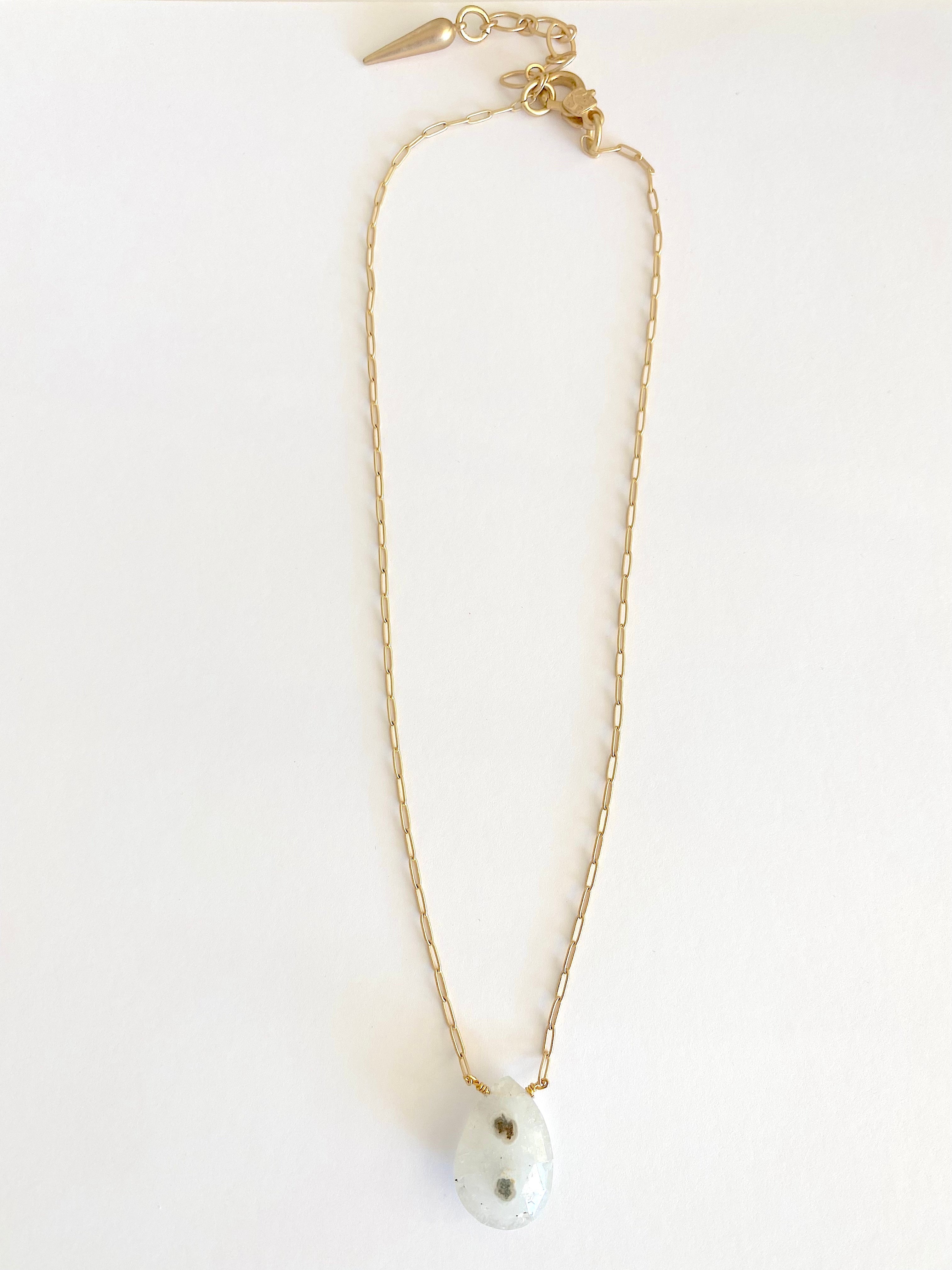 Briolette Necklace   Solar Quartz