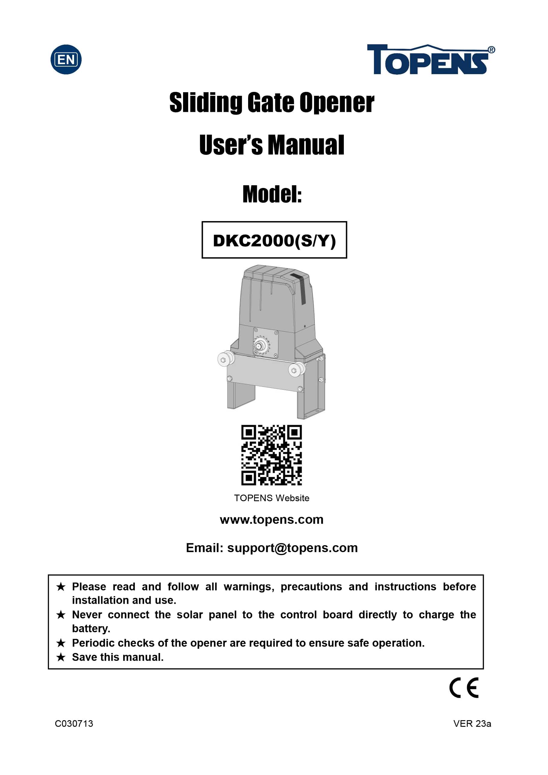 DKC2000S Sliding Gate Opener User Manual.jpg__PID:a9b8d194-46eb-4fb3-8a9d-756237d3aba0
