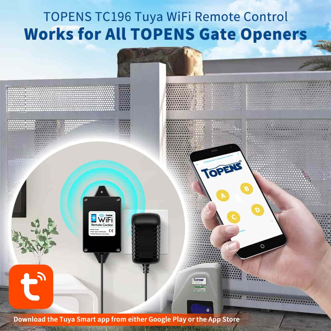 TC186-R WiFi Garage Door Opener Gate Opener Smartphone Remote Control