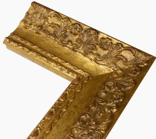 4900.230 marco de madera con perfil pan de oro envejecido medida 100x5 – AC  Lombarda cornici