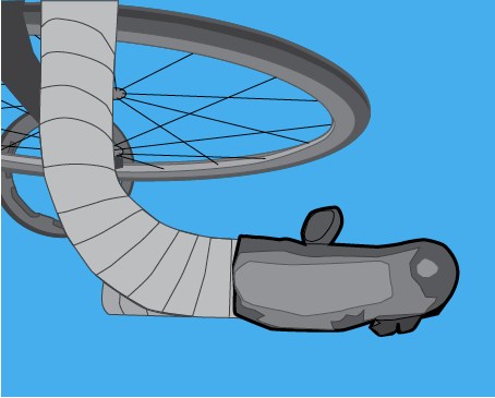 Illustration of brake lever on handlebar with no tilt