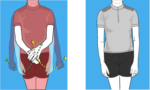 Side by side illustrations comparing how hands hang naturally.