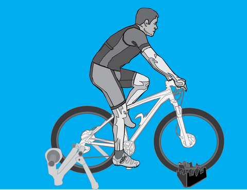 Illustration of cyclist posture on a mountain bike