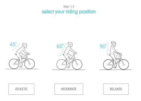 Illustration showing the difference in athletic, moderate, and relaxed cycling positions