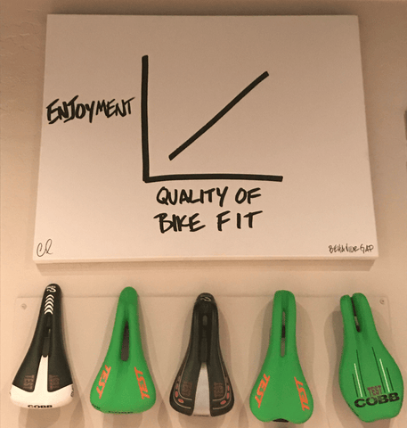 Graph showing the direct relationship between level of enjoyment and quality of a bike fit.