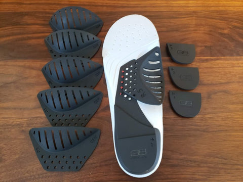 G8 cycling shoe insoles and inserts laid flat