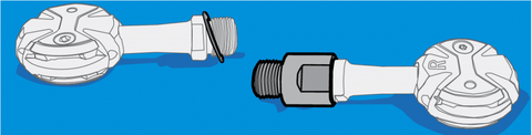 Illustration of pedal extenders on speedplay cleats