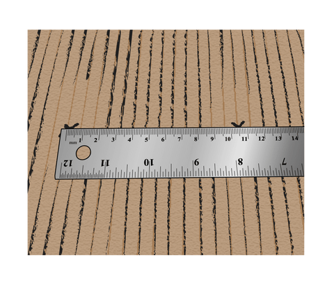 Illustration of a ruler on cardboard to measure sit bone distance