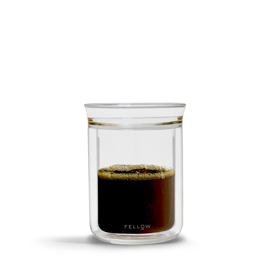 Hearth Double Walled Glass Coffee Mugs I 2, 8oz Amber