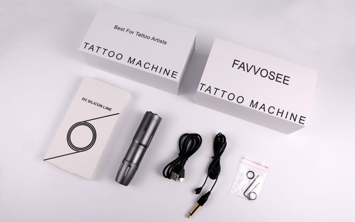 Favvosee HIDDEN Matte Cyan Rechargeable Wireless Tattoo Machine