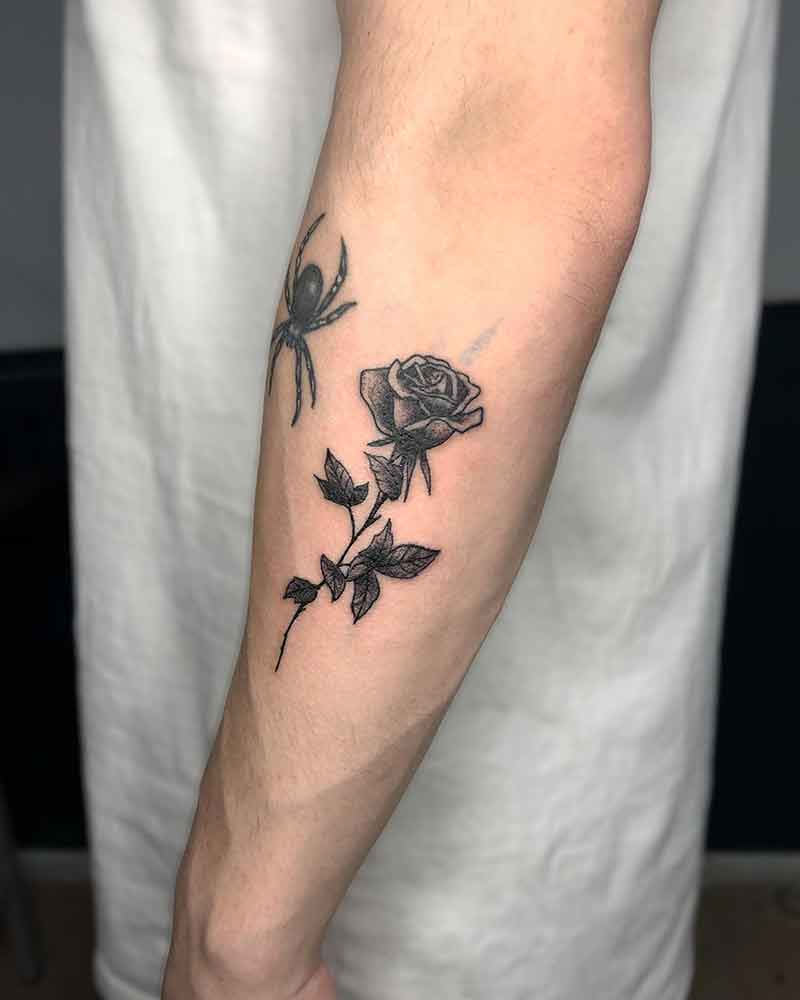 Classic Black Rose Tattoo-4