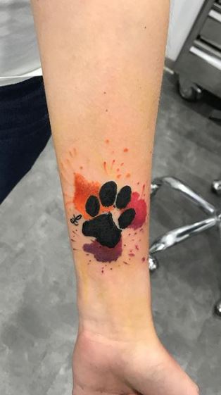 dog foot print tattoo