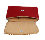 Women Trendy and Stylish Fancy Silk Clutch With Brocade Fabric (Red, Yellow, Maroon, Golden)