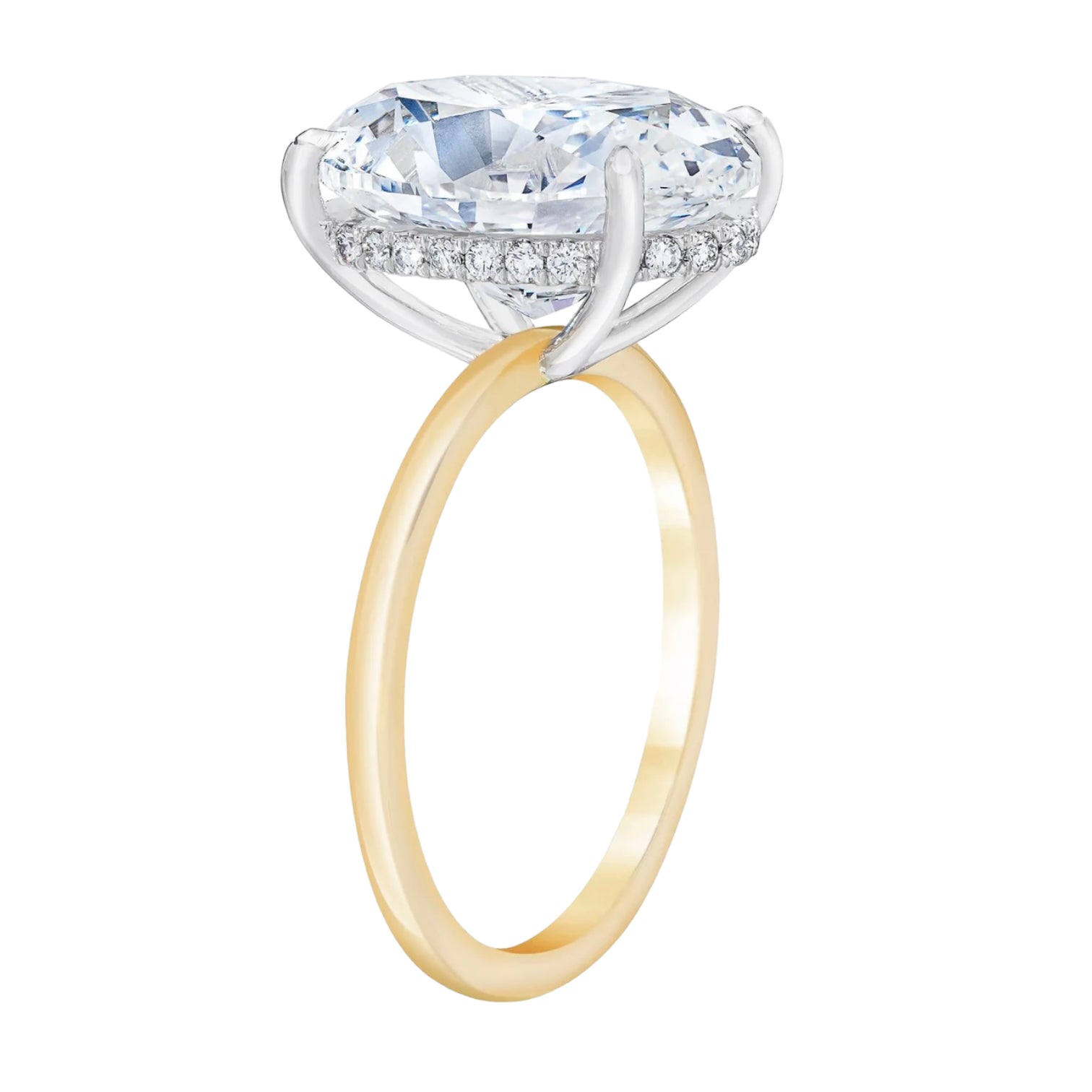 Diamond engagement ring hidden halo detail