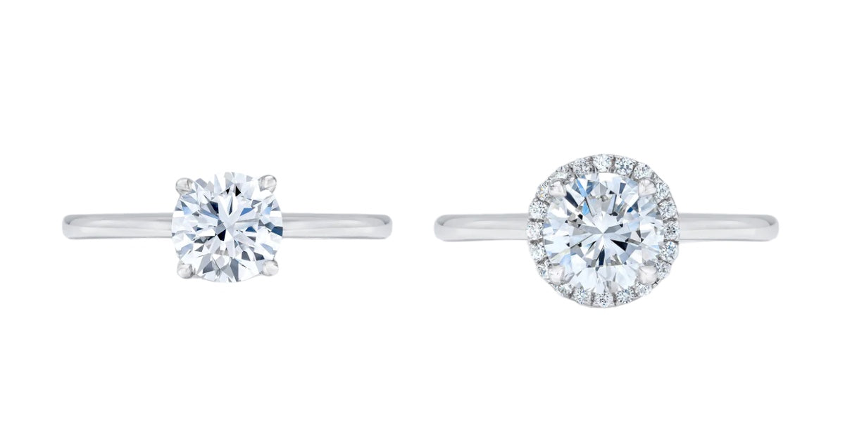 Diamond Ring Halo vs No Halo