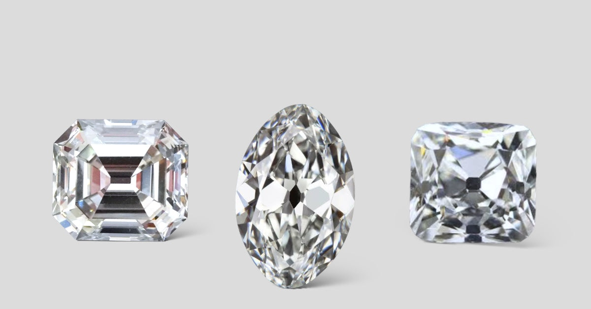 Moval diamond, peruzzi cut diamond and antique emerald cut diamond Hong Kong