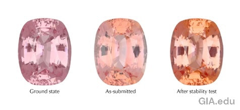 GIA Unstable Colour in padparadscha sapphires