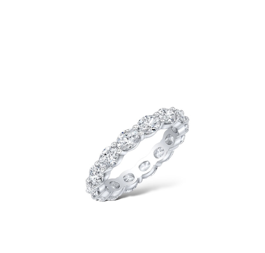 East west set oval cut diamond eternity ring, Valentina Fine Jewellery