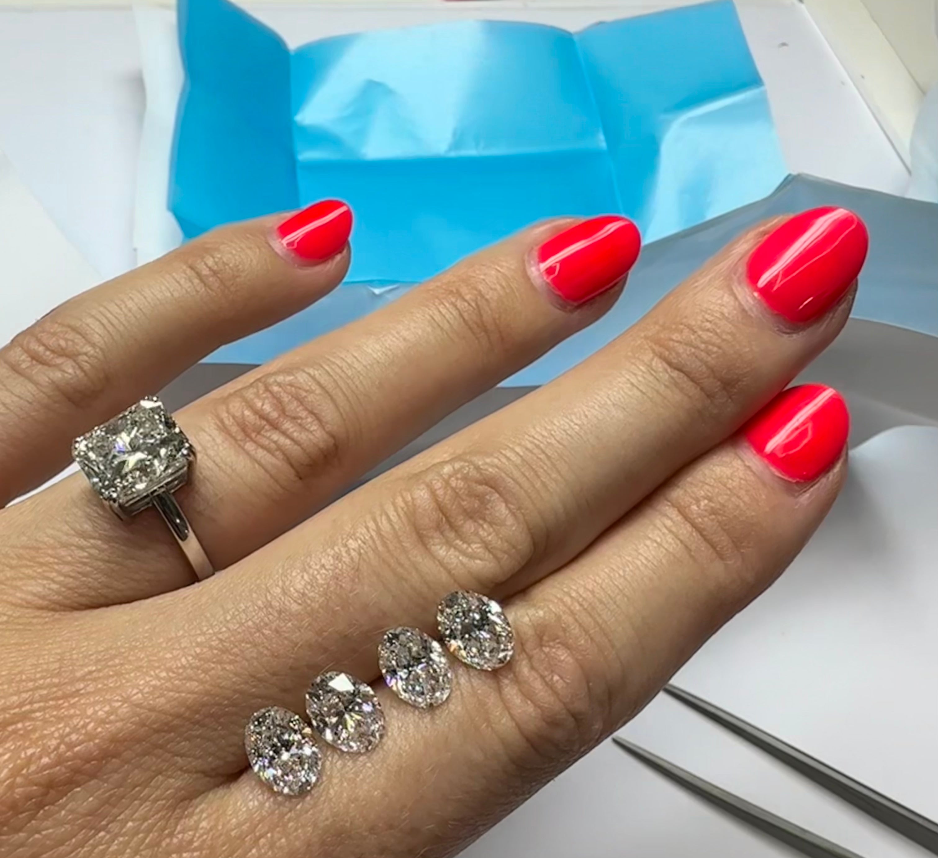 Oval cut diamonds for bespoke engagement ring HK by Valentina Fine Jewellery