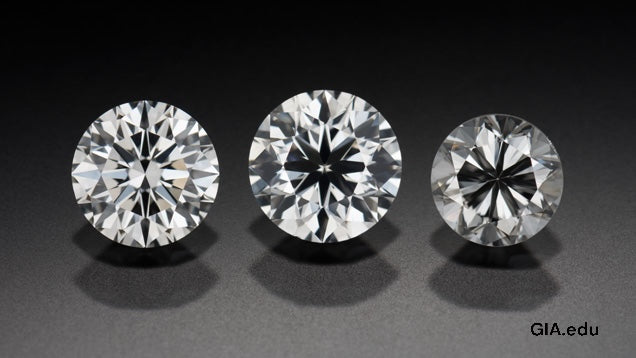 Excellent, good and poor cut grade diamonds GIA