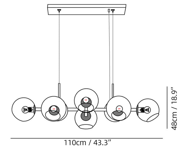 Staggered Glass Chandelier