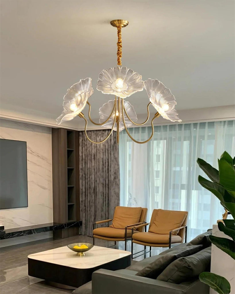 Lotus Leaf Glass Chandelier