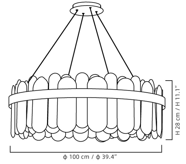 Patina Gold Ring Chandelier