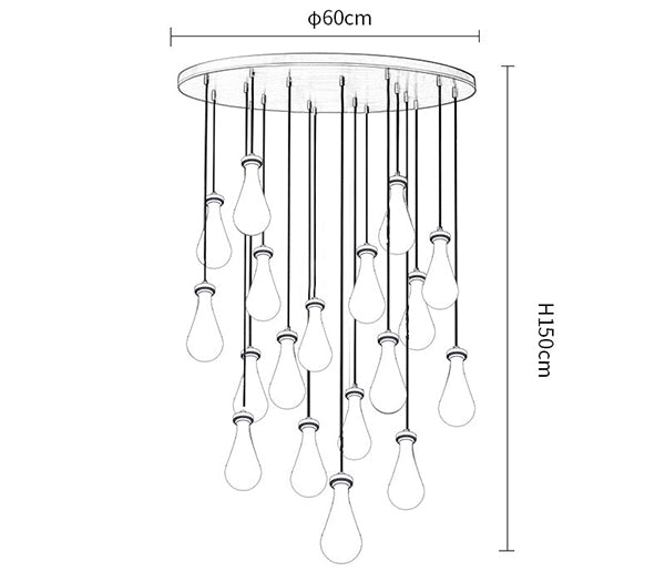 Raindrop Linear Chandelier