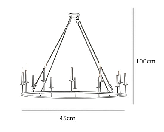 Remington Iron Round Chandelier