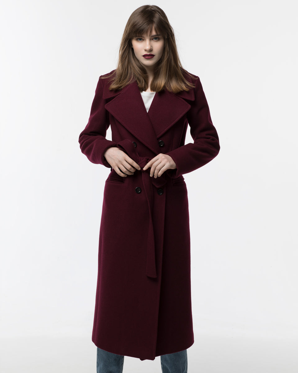 Burgundy wool coat – Sumarokova Atelier