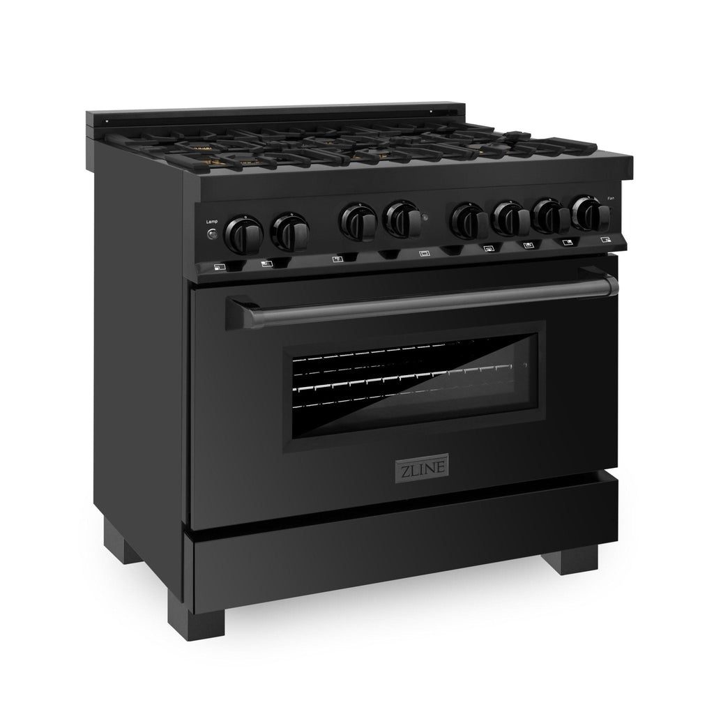 ZLINE 36" Black Stainless 4.6 6 Gas Burner Gas Range