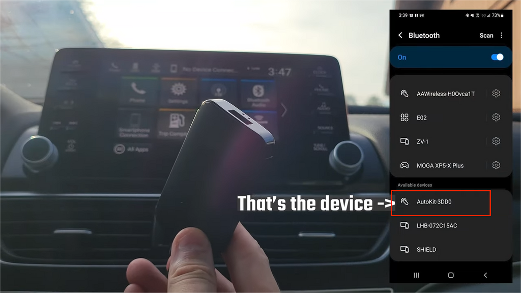 A2A wireless android auto bluetooth connection