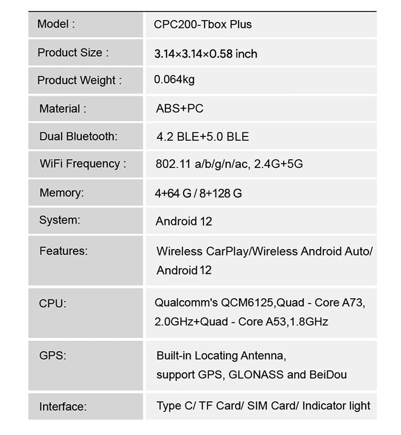 CarlinKit Android 12.0 AIBOX-Plus Dongle,4+64G unabhängiges  Android-System/Wireless CarPlay/Wireless Android Auto,Unterstützung für  , Netflix, Disney+ usw.: : Elektronik & Foto
