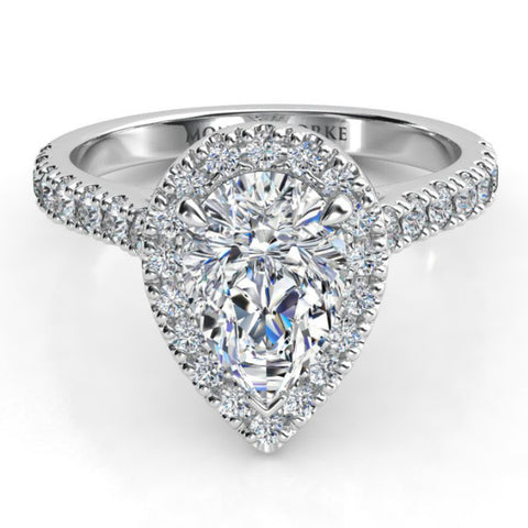 Iris - pear cut halo diamond engagement ring