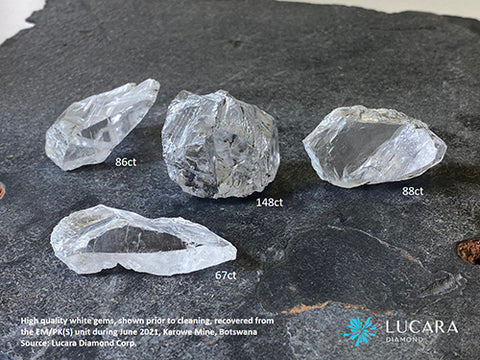 Other large rough diamonds discovered on the same day, believed to be part of a larger diamond weighing over 2000 carats.  