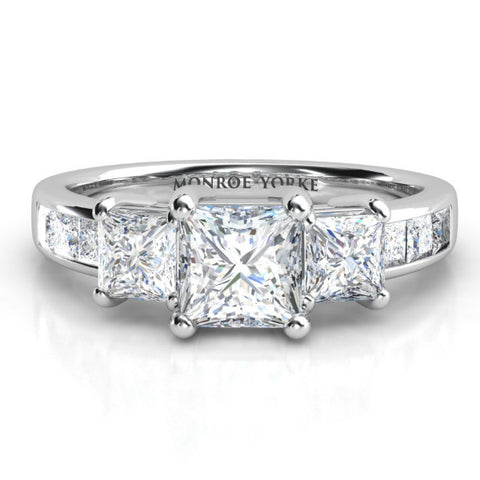 Robina Princess Cut Diamond Three Stone Ring