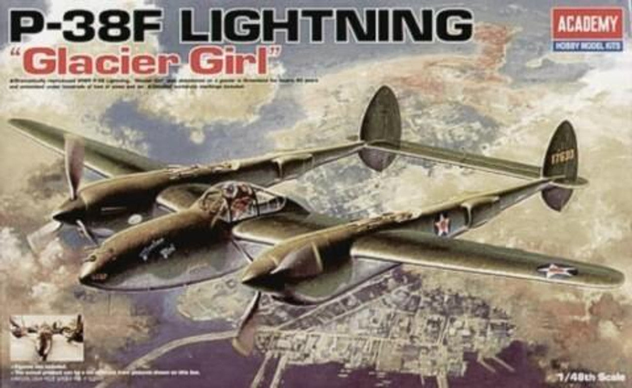 Academy 1/48 Academy P38F Glacier Girl WWII Fighter