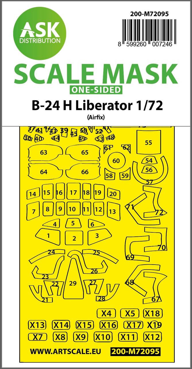 Art Scale 1/72 Art Scale B-24H Liberator one-sided fit express mask for Airfix