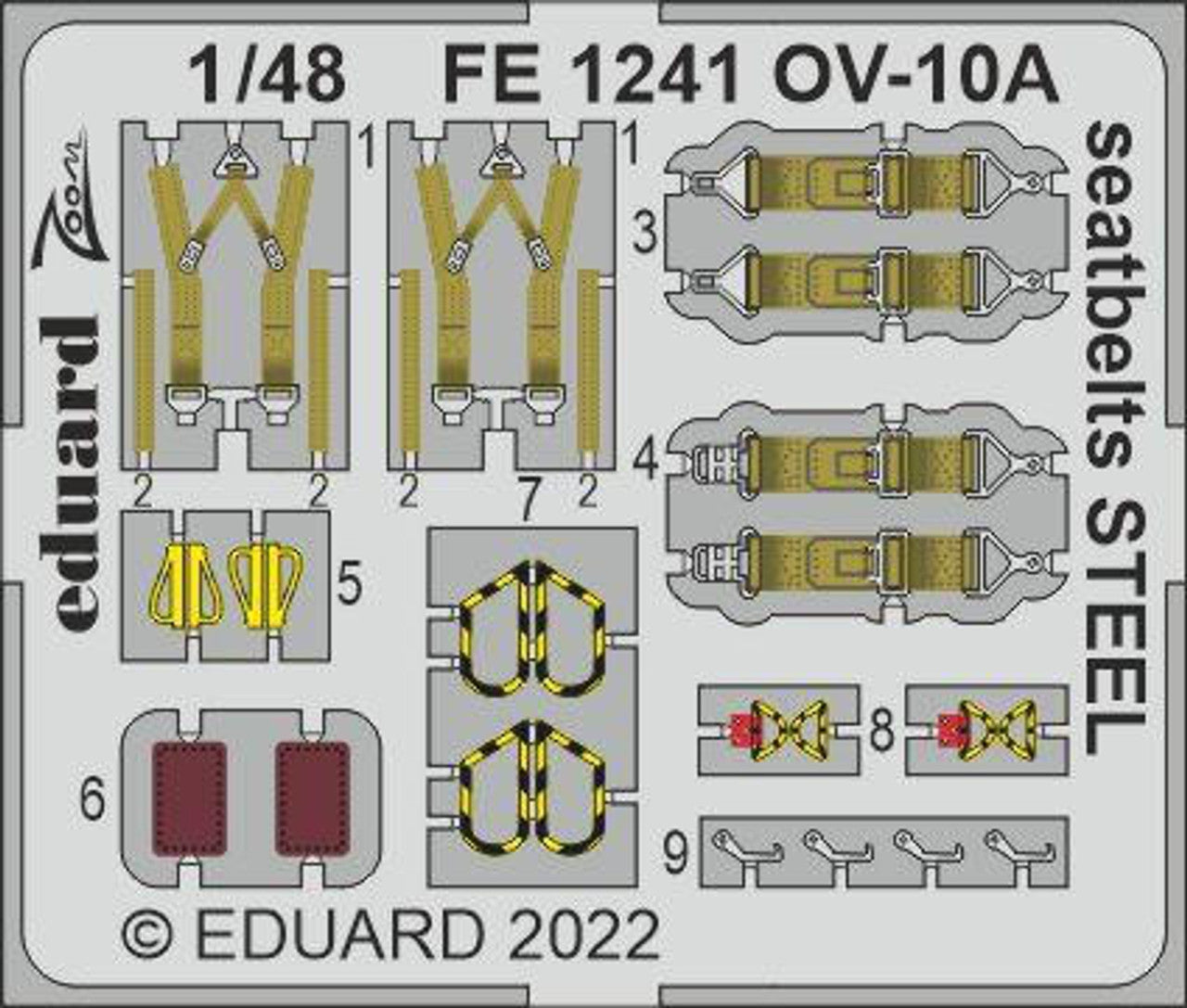 Eduard 1/48 Eduard OV-10A Bronco seatbelts STEEL Photo Etch for ICM