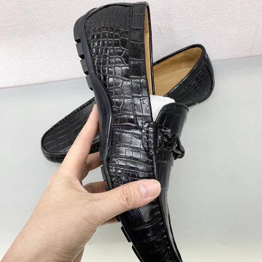 Men's Shoes Genuine Crocodile Alligator Skin Leather Handmade Size 06-11US  #N302