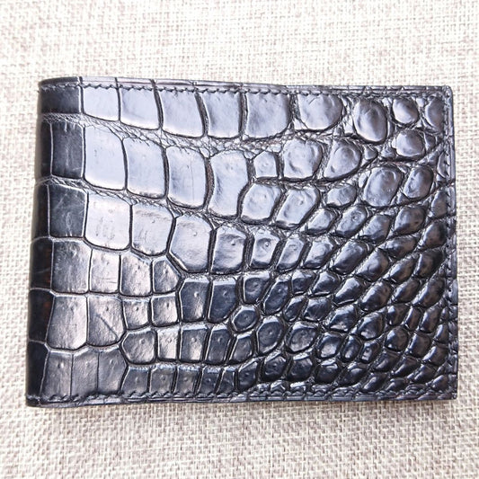 100% GENUINE CROCODILE HEAD FULL SKIN WALLET BLACK ONLY