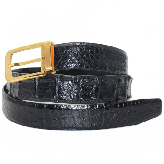 Gray/Black Genuine Double Side Alligator Crocodile Leather Belt