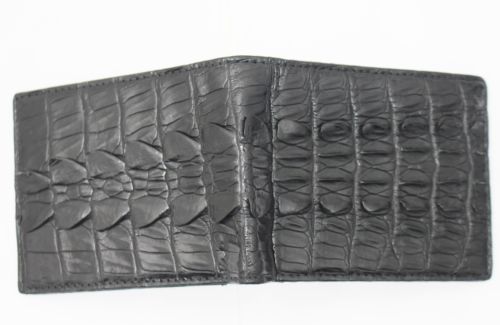 Crocodile Leather Skin Men's bifold wallet, Double Side