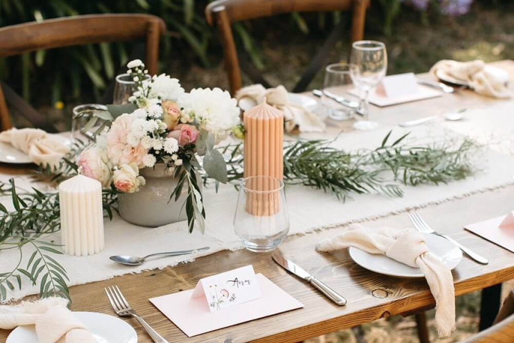 rustic wedding reception table
